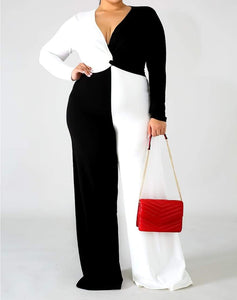 Black And White Chest Jumpsuit