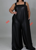 Load image into Gallery viewer, Black Leather Jumpsuit
